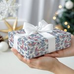 Personalized Toile De Jouy Santa Claus Wrapping Paper with Name Christmas Gift for Family Friends