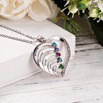 Collana personalizzata in argento sterling con nome inciso da 1 a 6 pietre di nascita regalo per la festa della mamma per nonna per donne