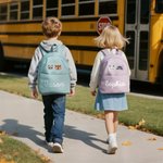 Personalised Multicolour Giraffe Lion Cute Animal Multi-compartment Kid Backpack with Name Back to School Birthday Gift for Boys Girls Animal Lovers