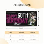 Personligt flerfärgat Happy Birthday-banner med 2 foton och namn Heminredning Födelsedagspresent till vänner familj