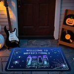 Personlig Välkommen till någons familj Ghost Black Cat Pumpkin Dörrmatta med namn Heminredning Halloween Present till familj vänner