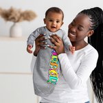Chemise d'enfant personnalisée avec nom en coton Paisley Doodle Letter Cadeau d'anniversaire de douche de bébé pour nourrisson
