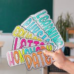 Personalized Dalmatian Dots Colorful Doodle Letter Whiteboard Magnets Magnetic Bookmark Clips with Card Teaching Tool Back to School Gift for Teacher