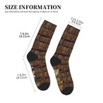 Calcetines de media caña personalizados con el nombre y texto de un personaje de lectura de dibujos animados de una estantería vintage para regalar en Navidad a los amantes de los libros