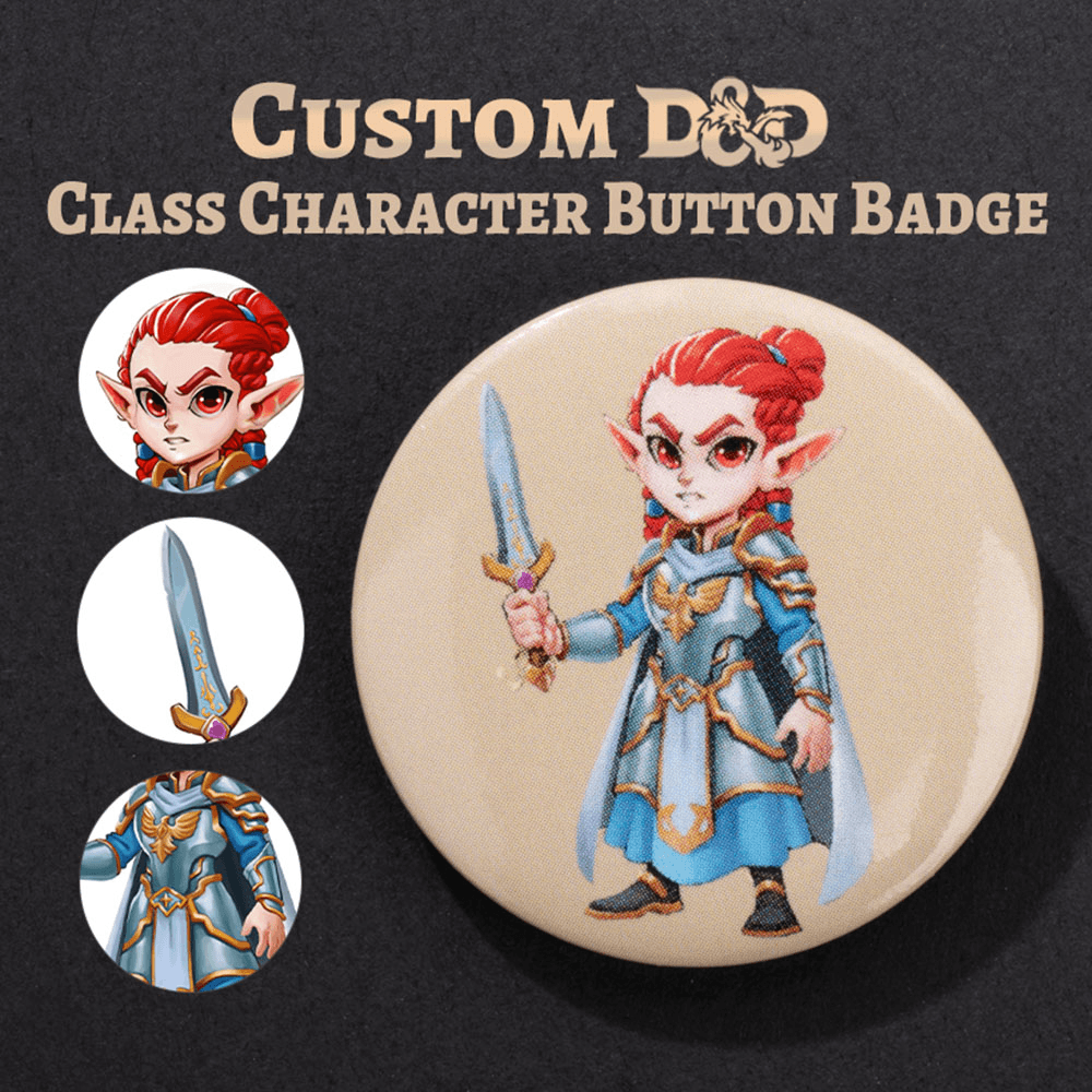 Custom DnD Cleric Character Badges - Custom Names, DnD/RPG Fantasy Badges, DND Class Character Fantasy Badges, Dungeons & Dragons Badges, DnD Gifts, DM Gifts