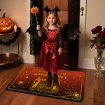 Personlig Välkommen till någons familj Ghost Black Cat Pumpkin Dörrmatta med namn Heminredning Halloween Present till familj vänner