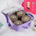 Personalized Cute Cartoon Character Birth Flower Insulated Lunch Bag with Name & Handle Portable School Travel Picnic Gift for Kids Family