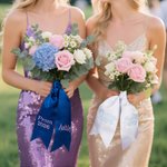 Personalized Monogram Bouquet Prom Sash with Embroidered Text Bouquet Ribbon Wrapping Homecoming Wedding Gift for Girls Graduates