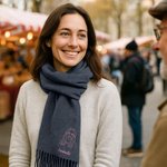 Écharpe Douce Personnalisée avec Nom et Portrait Photo Brodés Accessoire d'Hiver Cadeau d'Anniversaire de Noël pour la Famille et les Amis