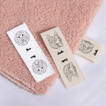 Gepersonaliseerde lijn huisdier foto katoen naaien label met naam Set van 10 gebreide kleding accessoires verjaardagscadeau voor breien DIY Craft huisdier liefhebbers