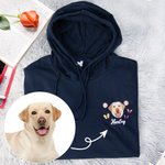 Personlig brodert T-skjorte med bilde av kjæledyr T-skjorte Genser med hettegenser med navn Daglig bruk Bursdag Pet Memorial Gave til kjæledyrelsker Eier