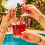 Autocollants de Tatouage Personnalisés avec Avatar Style Bande Dessinée et Nom Cadeau d’Anniversaire pour Femmes et Hommes