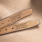 Ceinture en cuir personnalisée avec texte gravé Anniversaire Saint-Valentin Accessoire pour voyage d'affaires Cadeau pour mari