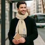 Écharpe Douce Personnalisée avec Nom et Portrait Photo Brodés Accessoire d'Hiver Cadeau d'Anniversaire de Noël pour la Famille et les Amis
