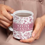Personlig Toile De Jouy 11 oz keramisk kaffemugg med barnets namn titel och text födelsedag årsdag present till mamma mormor