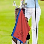 Personalisiertes Golf Waffelhandtuch mit Karikatur-Figur Namen und Karabinerhaken Sport Zubehör Geburtstag Geschenk für Golfspieler Golfliebhaber 3