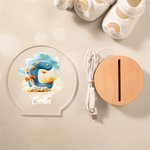 Spersonalizowana lampka nocna LED z imieniem i nazwiskiem Fantasy Nebula Rocket Planet z drewnianą podstawą Dekoracja pokoju Baby Shower Prezent urodzinowy dla dziecka Nowa mama
