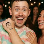 Autocollants de Tatouage Personnalisés avec Avatar Style Bande Dessinée et Nom Cadeau d’Anniversaire pour Femmes et Hommes