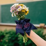 Personalized Monogram Bouquet Prom Sash with Embroidered Text Bouquet Ribbon Wrapping Homecoming Wedding Gift for Girls Graduates