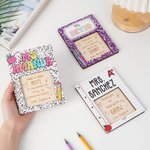 Personalised Checkered Composition Book Design Sticky Note Holder Set with Text Back to School Appreciation Teacher's Day Gift for Teachers