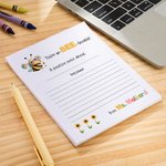 Personalized Tiger Snail Bee Brag Notepad with 40/80 Pages and Text Back to School Teacher's Day Appreciation Gift for Teachers