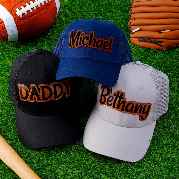 Personalised Multicolour Adjustable Baseball Cap with Name Travel Accessory Birthday Gift for Dad Kids