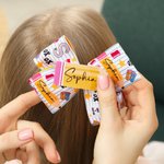 Henkilökohtainen kynä koostumus kirja Design Hair Bow Clip nimi ja kortti hiukset lisävaruste Takaisin kouluun ensimmäinen päivä lastentarha lahja tytöille