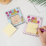 Personalised Checkered Composition Book Design Sticky Note Holder Set with Text Back to School Appreciation Teacher's Day Gift for Teachers