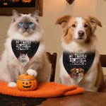 Spersonalizowany prezent na Halloween dla miłośników zwierząt No Tricks Just Treats Devil Wings Cat Dog Soft Pet Bandana Spooky Season Halloween Gift for Pet Lovers Pet Parents