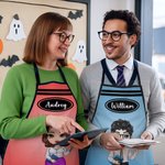 Personalisierte Cartoon Lehrer Bleistift Buntstift Schürze mit Text Teacher's Day zurück zu Schule Wertschätzung Geschenk für Lehrer