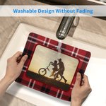 Personalised Buffalo Plaid Photo Non-Slip Mouse Pad Office Desk Accessory Birthday Christmas Gift for Family Friends Colleagues