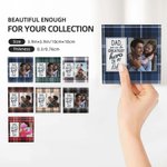 Personalised You Are the Greatest Hero Buffalo Plaid Design Ceramic Coaster with Photo Birthday Father's Day Christmas Gift for Dad
