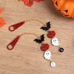 Personalized Cute Bat Pumpkin Ghost Tumbler Charm with Letter Straw Accessories for 20 oz to 40 oz Stanley Tumbler Halloween Gift for Friend Kids