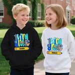 Personlig Graffiti Grid Grade Pencil Soft Kid T-shirt Sweatshirt Hoodie med namn Tillbaka till skolan Födelsedagspresent för pojkar flickor