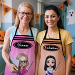 Personalisierte Cartoon Lehrer Bleistift Buntstift Schürze mit Text Teacher's Day zurück zu Schule Wertschätzung Geschenk für Lehrer