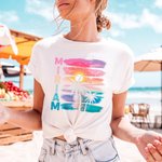 Personlig Coconut Tree Beach Sunset T-skjorte T-skjorte Genser med hettegenser med navn Ferie Beach Party Bursdagsgave til familie venner