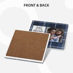 Personalised You Are the Greatest Hero Buffalo Plaid Design Ceramic Coaster with Photo Birthday Father's Day Christmas Gift for Dad