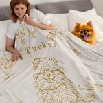 Personalisierte Retro Floral Pet Photo Portrait weiche Decke mit Namen Home Decor Geburtstagsgeschenk für Tierliebhaber Besitzer