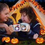 Personalized Cute Ghost Pumpkin 12 oz Enamel Mug with Name Trick or Treat Use Halloween Party Gift for Boys Girls
