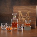 Personalized Engraved Initials Whiskey Decanter with Text Bar Accessory Birthday Gift for Whiskey Lovers