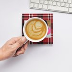 Personalised You Are the Greatest Hero Buffalo Plaid Design Ceramic Coaster with Photo Birthday Father's Day Christmas Gift for Dad
