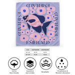 Personalized Multicolor Ocean Art Illustration Whale Jellyfish Square Satin Scarf with Name Travel Party Accessory Gift for Women