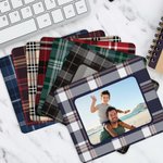 Personalised Buffalo Plaid Photo Non-Slip Mouse Pad Office Desk Accessory Birthday Christmas Gift for Family Friends Colleagues