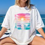 Personlig Coconut Tree Beach Sunset T-skjorte T-skjorte Genser med hettegenser med navn Ferie Beach Party Bursdagsgave til familie venner