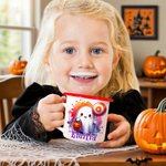 Personalized Cute Ghost Pumpkin 12 oz Enamel Mug with Name Trick or Treat Use Halloween Party Gift for Boys Girls