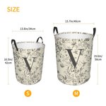 Spersonalizowany składany kosz na pranie Toile De Jouy Floral Initial o dużej pojemności z imieniem i nazwiskiem Prezent świąteczny na parapetówkę dla rodziny