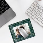 Personalised Buffalo Plaid Photo Non-Slip Mouse Pad Office Desk Accessory Birthday Christmas Gift for Family Friends Colleagues