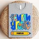 Personlig Graffiti Grid Grade Pencil Soft Kid T-shirt Sweatshirt Hoodie med namn Tillbaka till skolan Födelsedagspresent för pojkar flickor