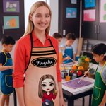 Personalisierte Cartoon Lehrer Bleistift Buntstift Schürze mit Text Teacher's Day zurück zu Schule Wertschätzung Geschenk für Lehrer