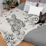 Personalisierte Retro Floral Pet Photo Portrait weiche Decke mit Namen Home Decor Geburtstagsgeschenk für Tierliebhaber Besitzer
